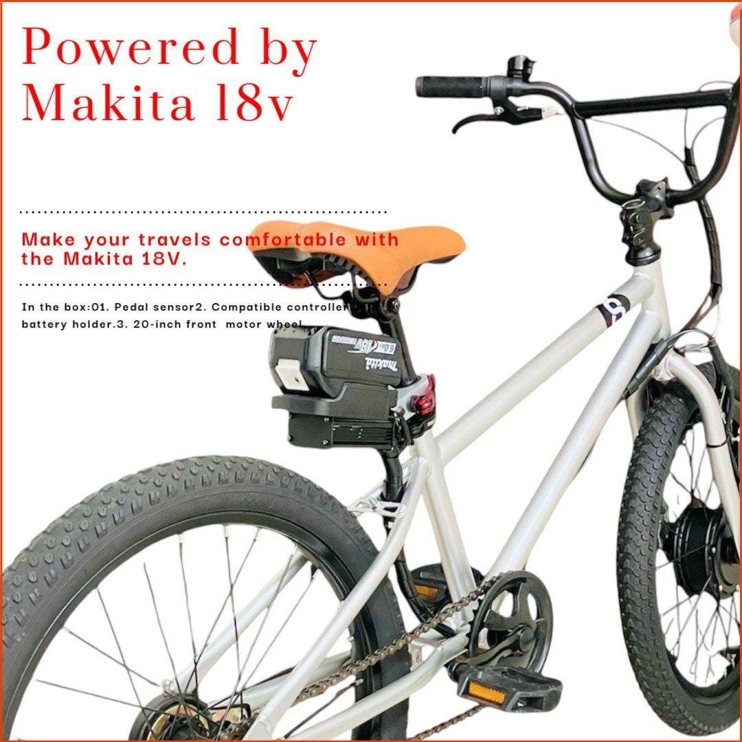 20inch Front Motor Wheel Set. Makita 18V Powered e-Bike Conversion Kit.